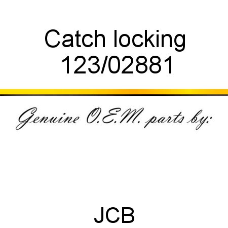 Catch, locking 123/02881