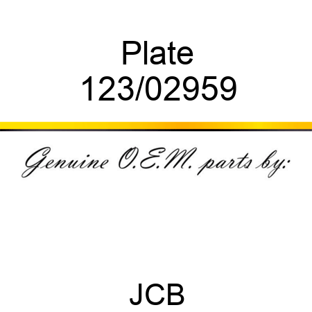 Plate 123/02959