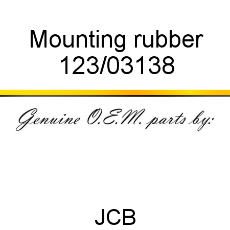 Mounting, rubber 123/03138