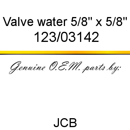 Valve, water, 5/8