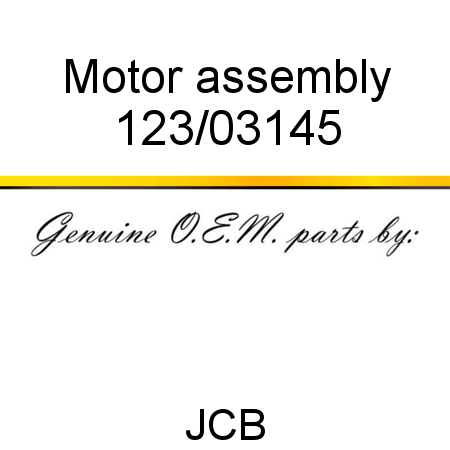 Motor, assembly 123/03145