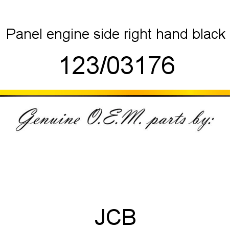 Panel, engine side, right hand, black 123/03176
