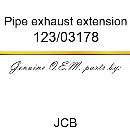 Pipe, exhaust extension 123/03178