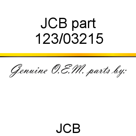 JCB part 123/03215