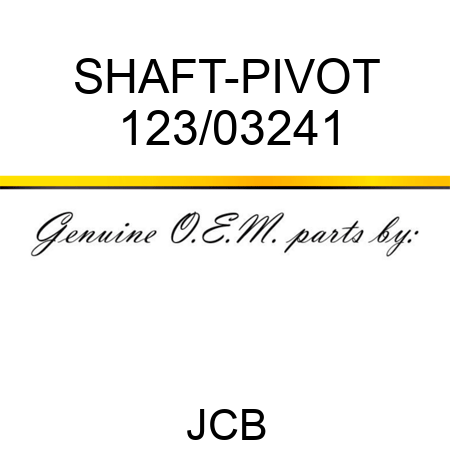 SHAFT-PIVOT 123/03241