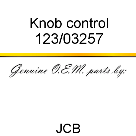 Knob, control 123/03257