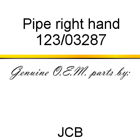 Pipe, right hand 123/03287