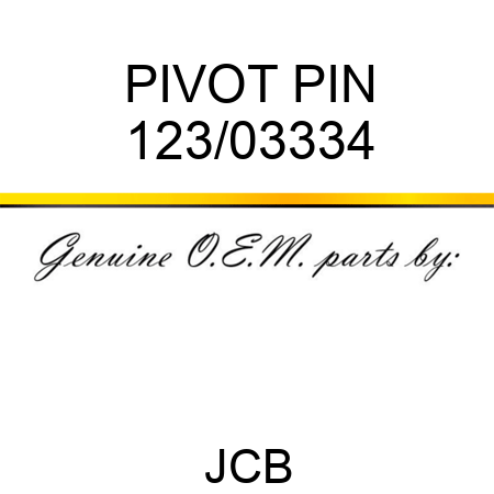 PIVOT PIN 123/03334