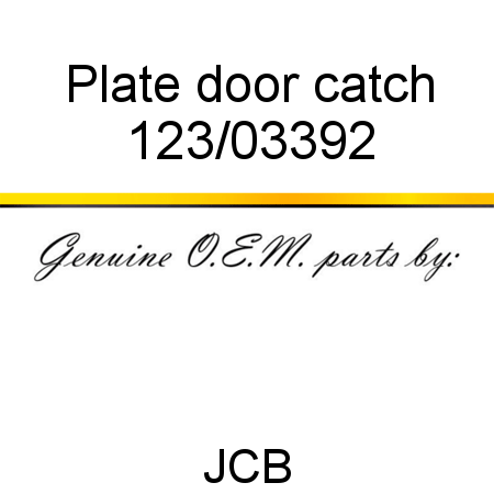 Plate, door catch 123/03392