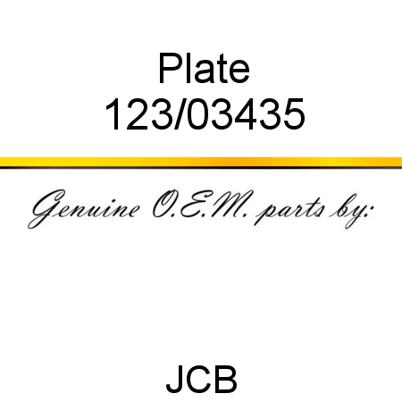Plate 123/03435