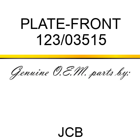 PLATE-FRONT 123/03515