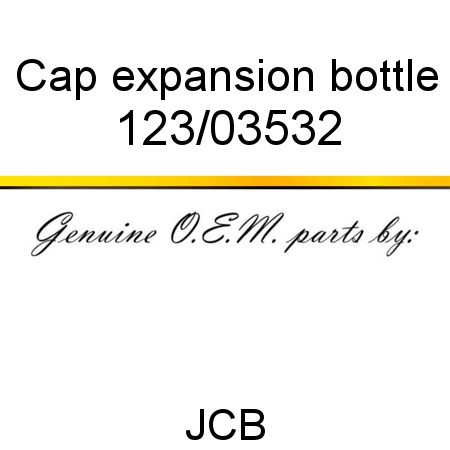 Cap, expansion bottle 123/03532
