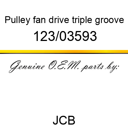 Pulley, fan drive, triple groove 123/03593