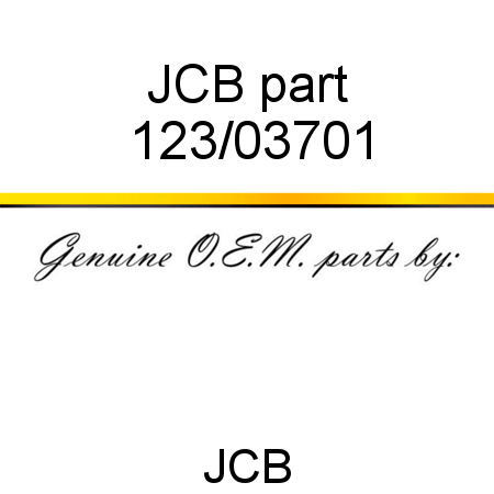 JCB part 123/03701