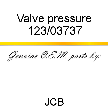 Valve, pressure 123/03737