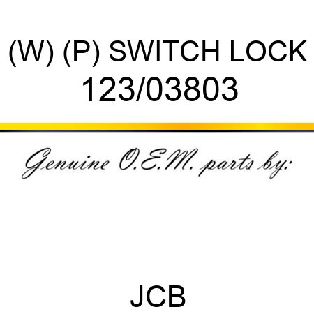 (W) (P) SWITCH LOCK 123/03803
