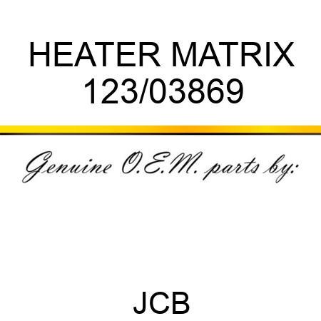 HEATER MATRIX 123/03869