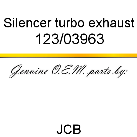 Silencer, turbo exhaust 123/03963