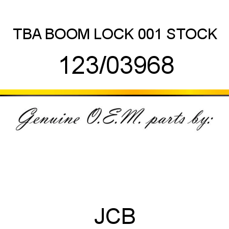 TBA, BOOM LOCK, 001 STOCK 123/03968