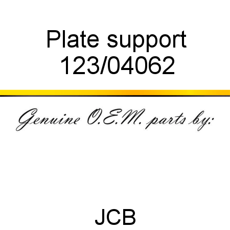 Plate, support 123/04062