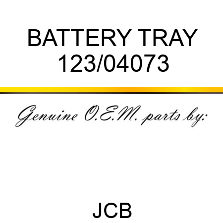 BATTERY TRAY 123/04073