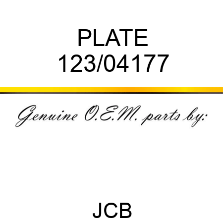 PLATE 123/04177