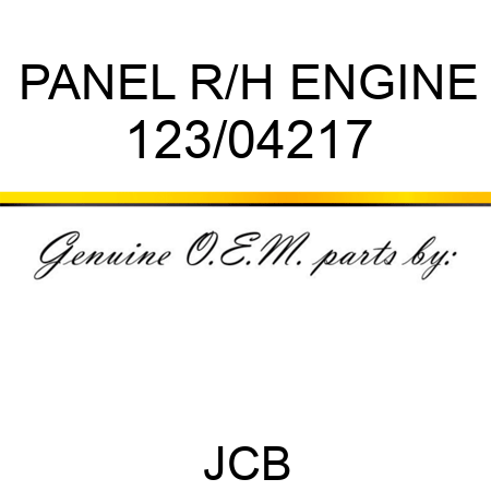 PANEL R/H ENGINE 123/04217