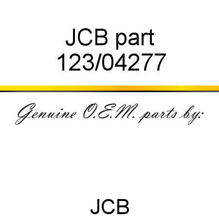 JCB part 123/04277