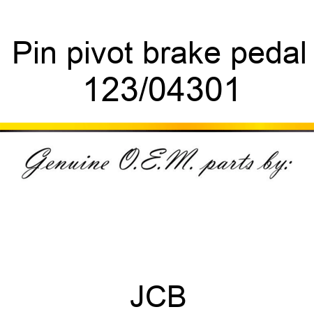 Pin, pivot, brake pedal 123/04301