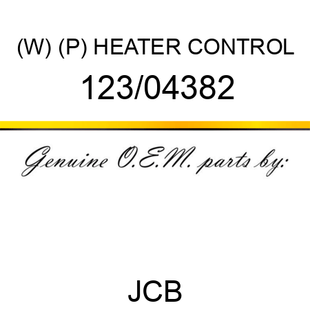 (W) (P) HEATER CONTROL 123/04382