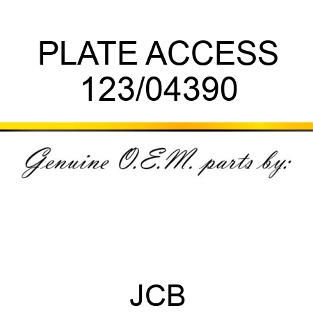 PLATE ACCESS 123/04390