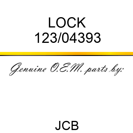 LOCK 123/04393