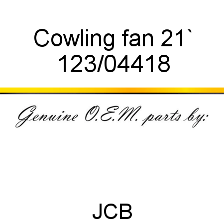 Cowling, fan, 21` 123/04418