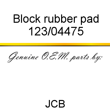 Block, rubber pad 123/04475