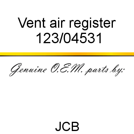 Vent, air register 123/04531