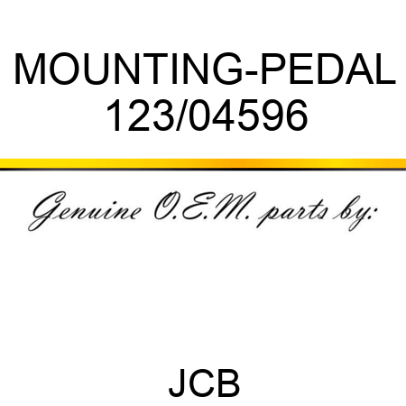 MOUNTING-PEDAL 123/04596