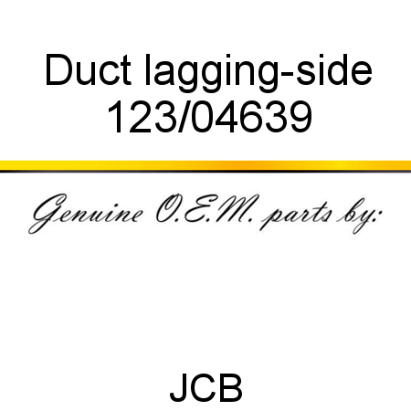 Duct, lagging-side 123/04639
