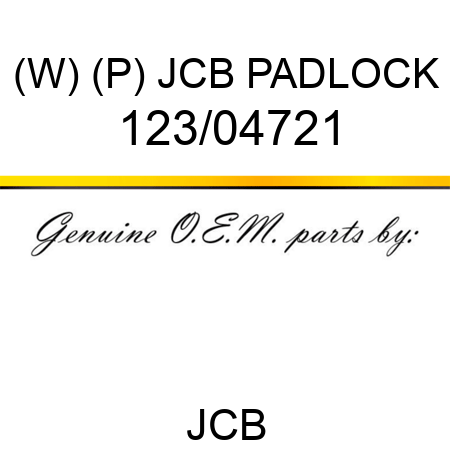 (W) (P) JCB PADLOCK 123/04721