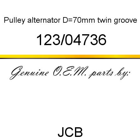 Pulley, alternator, D=70mm twin groove 123/04736