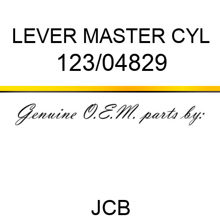 LEVER MASTER CYL 123/04829