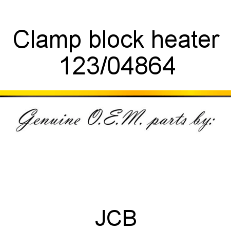 Clamp, block heater 123/04864