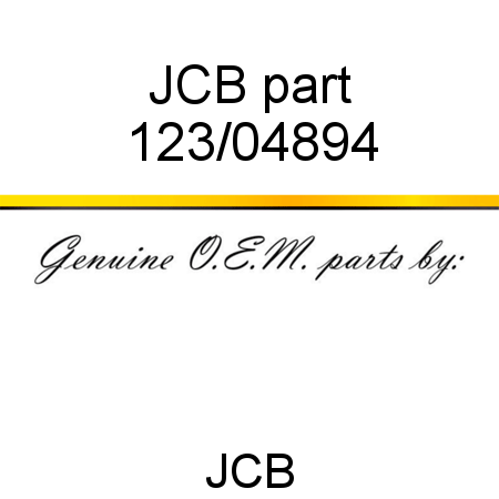 JCB part 123/04894