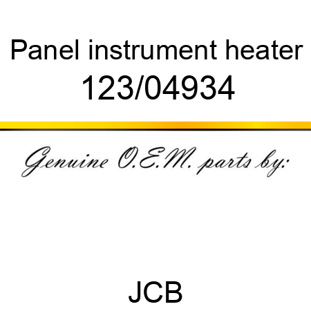 Panel, instrument, heater 123/04934