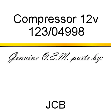 Compressor, 12v 123/04998