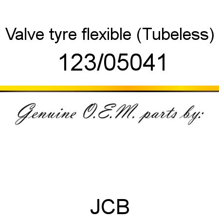 Valve, tyre, flexible (Tubeless) 123/05041