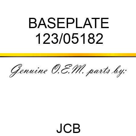 BASEPLATE 123/05182