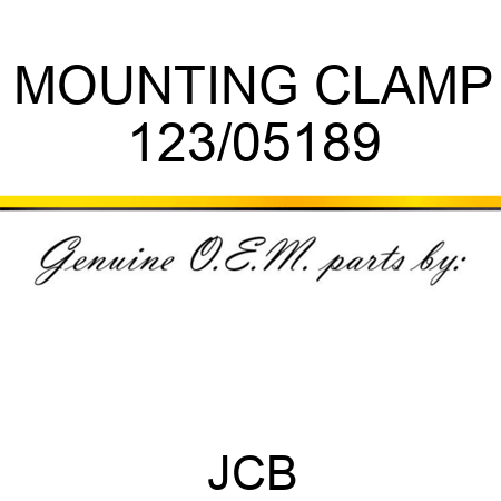 MOUNTING CLAMP 123/05189