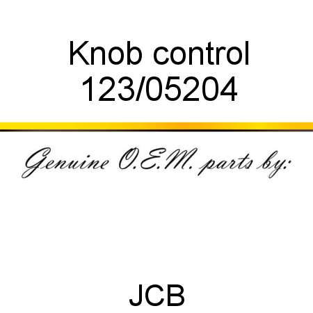 Knob, control 123/05204