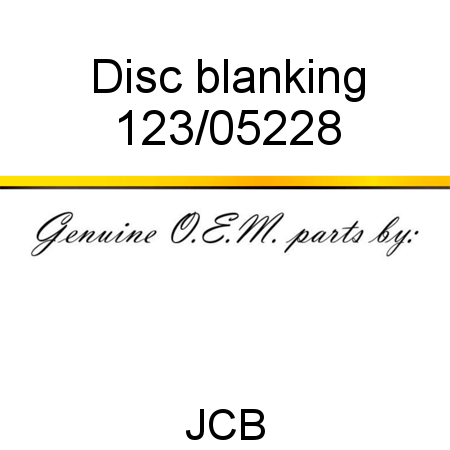 Disc, blanking 123/05228