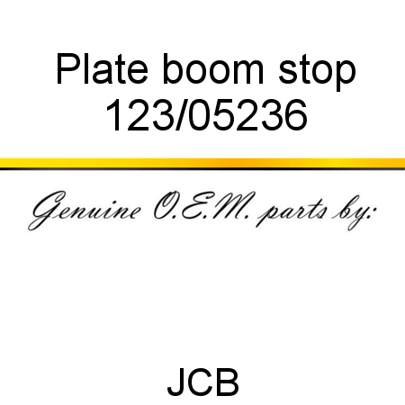 Plate, boom stop 123/05236